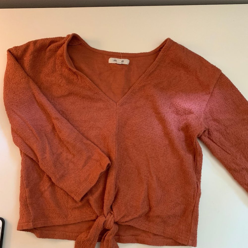 Madewell Orange shirt with tie